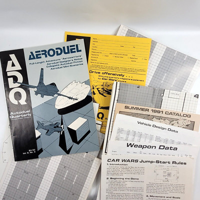 c.1991 Lot of ADQ Quarterly Car Wars Autoduel Aeroduel Maps Catalog Design Sheet
