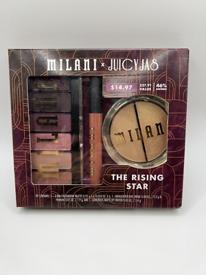 MILANI x JUICY JAS The Rising Star Eyeshadow Palette-Highlighter Duo-Lip Crayon