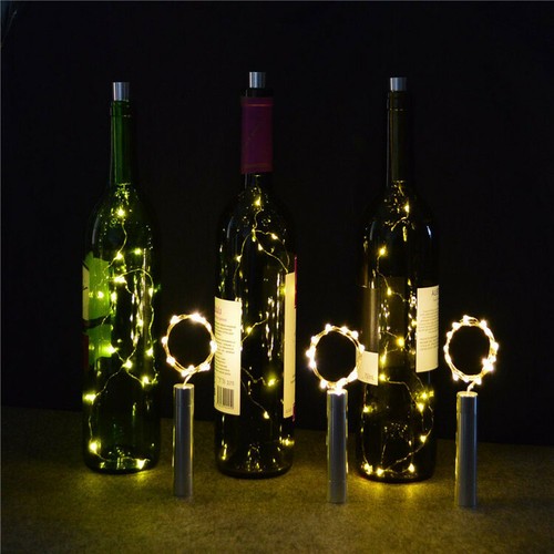 10 20 LED String Lights Cork Shaped Night Light For Wine Bottle Starry Xmas KA - Picture 9 of 16