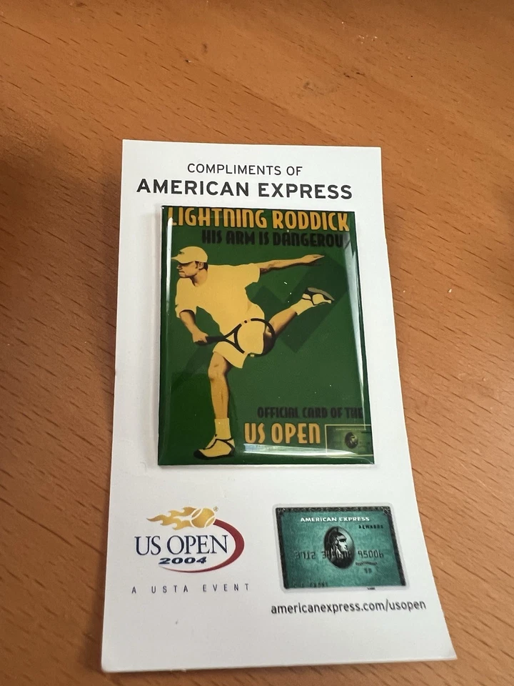 Andy Roddick Agassi Venus 2004 US Open Tennis Pin AMEX Set Of 3 Rare Plus 1 - Image 4 of 4