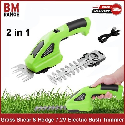 Mini 2 in 1 Akku Grasschere & Heckenschere - 7,2V Elektro Buschschschere