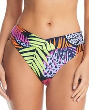 Bar III Women's Palm Prowl High Leg Bikini Swim Bottom Size XL Multi