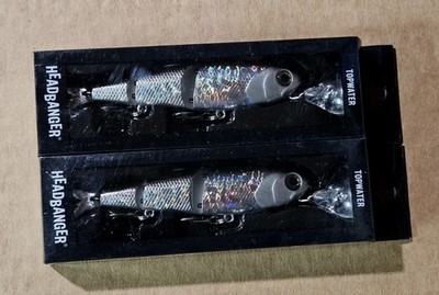 Headbanger Top Water Spitfire Holo Silver 4.5 HBSF45HS Fishing Lure New LOT OF 2