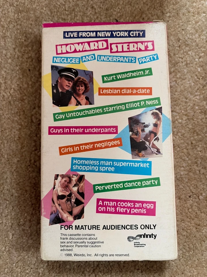 Howard Stern's NEGLIGEE AND UNDERPANTS PARTY 1988 VHS signed by Howard - Image 3 of 4