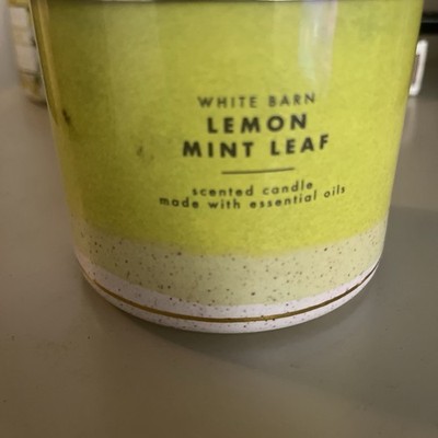 Bath & Body Works White Barn LEMON MINT LEAF Large Scented 3-Wick Candle 14.5 oz