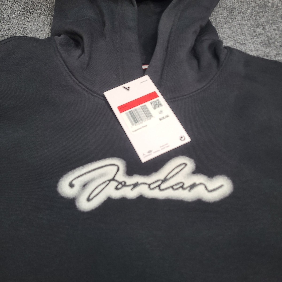 Jordan Sweatshirt Mens Large Black Six Rings Graphic MVP Hoodie