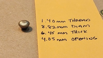 Fancy Vintage NOS Pocket Watch 1.4mm Thread Yellow Crown-8.82mm Diameter 