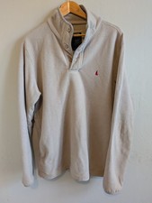 Musto Red Yacht Men's Beige Ribbed Quarter Button Fleece Jacket Jumper Size XL