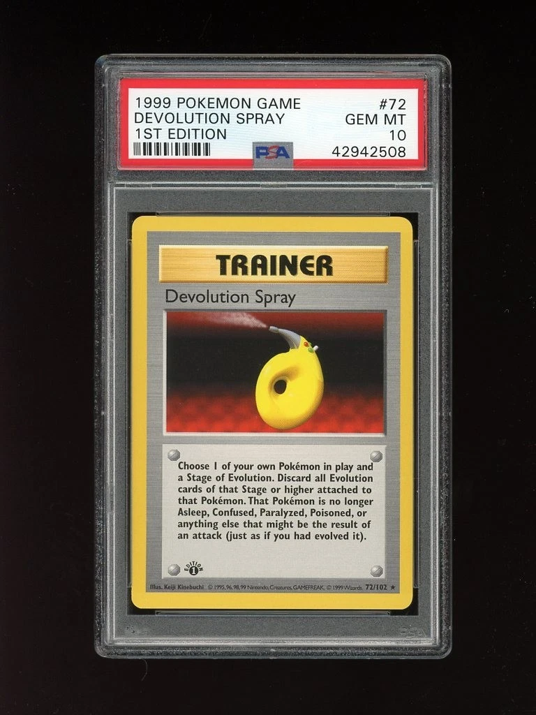 POKEMON PSA 10 GEM MINT DEVOLUTION SPRAY 1ST EDITION SHADOWLESS