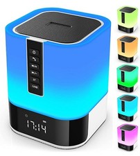 Night Light Bluetooth Speaker, 5 in 1 Touch Control Bedside Lamp Dimmable