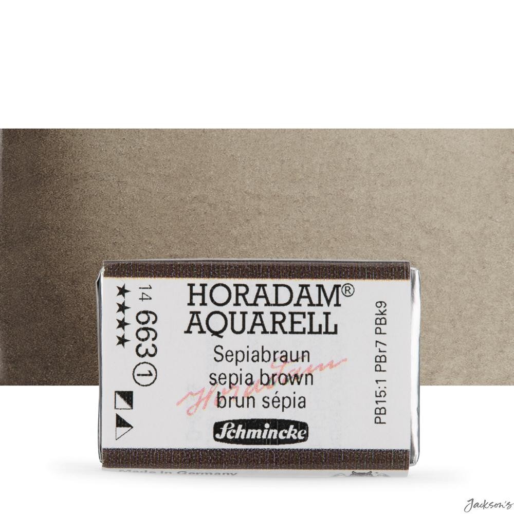 Schmincke Horadam Watercolour Paint Full Pan Sepia Brown Artists Palette Refill