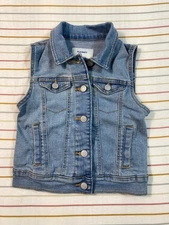 Old Navy Girls Classic Blue Denim Vest | Size XS (5)