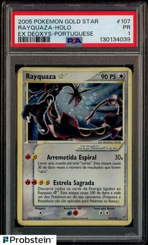 2005 Pokemon Gold Star Ex Deoxys #107 Rayquaza Holo PSA 1 PR