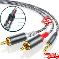 RCA to 3.5mm AUX Cable, 6.6 Feet 3.5 mm 1/8 to RCA 2-Male Headphone Jack Adapt