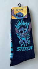 NEW DISNEY "STITCH" TURQUOISE STRIPE SOCKS SHOE SIZE 6 1/2-12 HIGH POINT