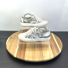 Superga 2750 Girls Silver Trainers UK Size 3 EU 35.5 Lace Up Low Top Sneaker