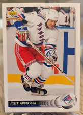 1992-93 Upper Deck Peter Andersson RC #481 New York Rangers