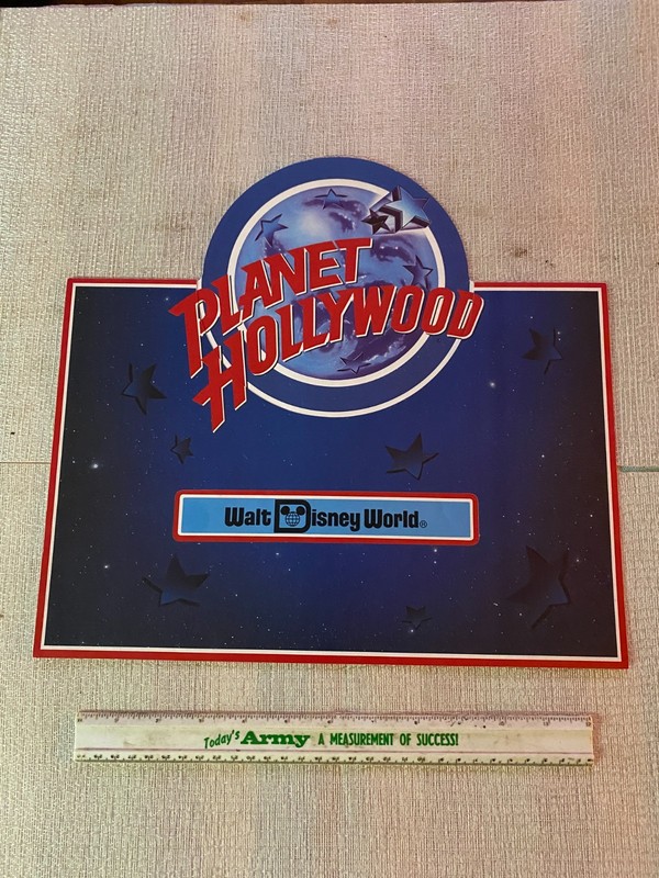 Rare 1990s PLANET HOLLYWOOD Walt Disney World Die-Cut Menu