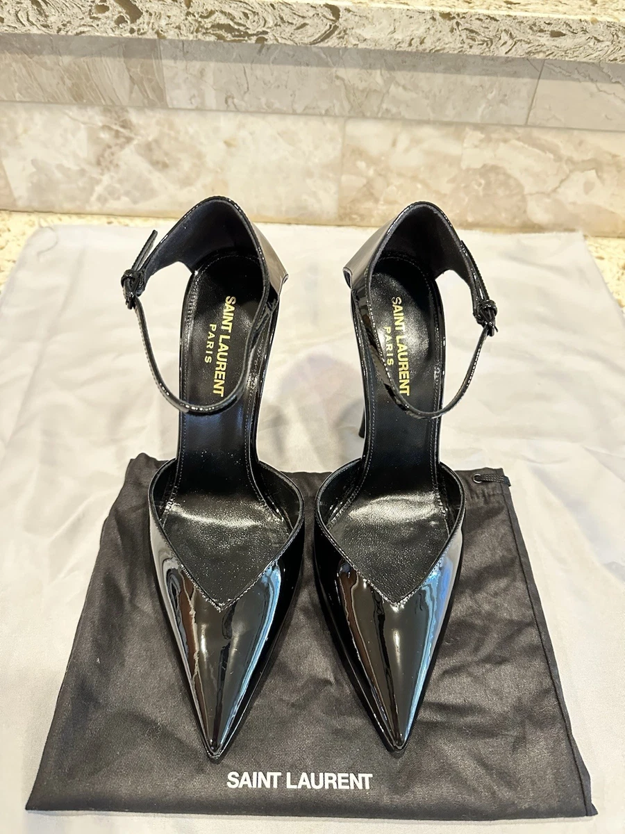 美品！サンローラン　パンプス　エナメルvernice chiffon nero Saint Laurent Vernice Chiffon Pumps 5958250NP00 Nero 38 New W