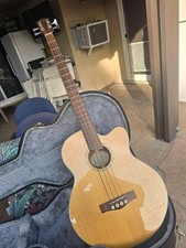 acoustic electric bass guitar used