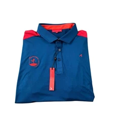 Redvanly Payne Stewart Invitation Performance Mens Blue Polo Size XL NWT