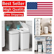 2.7 Gal Touchless Garbage Bin - Waterproof Plastic for Kitchen & Bathroom