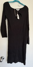 Bar III Women's Sweater Dress, XL, Black, Scoop, Knit, Bodycon, Long Sleeve