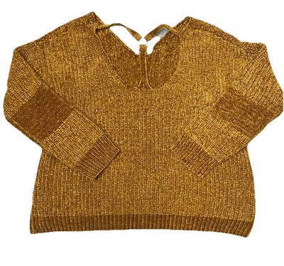 Chenille Knit V Neck Pull Over Sweater By Love By Design  Cozy Chic Boho Size M