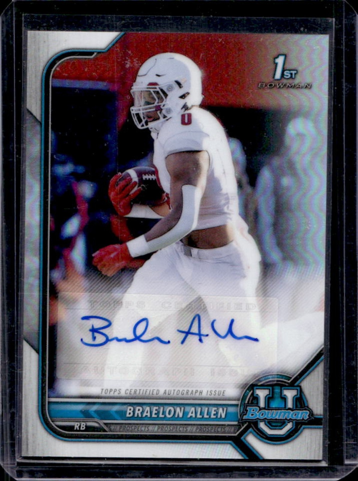2021 Bowman University Braelon Allen Chrome Prospects Auto #BCPA-BA Badgers