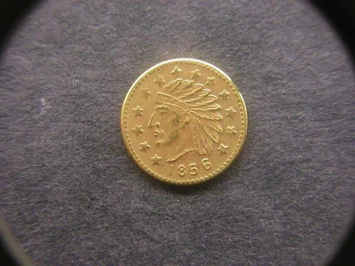 1856 California Gold 13 Star Indian Head Round 1/2 Token/Coin with Star on back