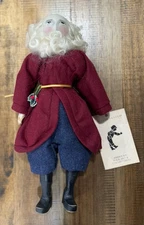 Shadowdancer Santa Primitive Folk Art Doll 14” Woodcarved Boots Angelica NY