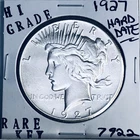 1927 P PEACE SILVER DOLLAR HI GRADE GENUINE U.S. MINT RARE KEY COIN 7922