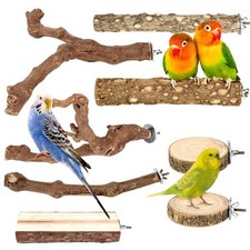 8 Pcs Natural Wood Grape Sticks Bird Perch Set for Parakeets Cockatiels Conure