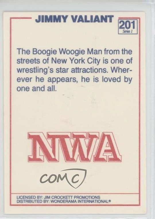 1988 Wonderama NWA Jimmy Valiant #201 - Image 2 of 2