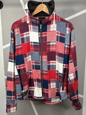 Vermont Flannel Co Hooded Men's XS Cottage Cozy Patchwork Plaid Full Zip Jacket