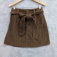 REWASH Corduroy Mini Skirt Belted Junior's Size 9 Brown Cotton A-Line