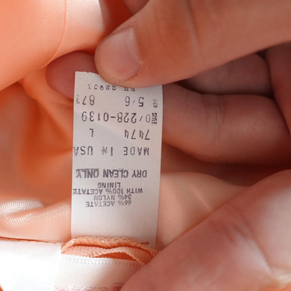 Vestido De Colección JC Penney Juvenil Grande Melocotón Encaje Formal Vestido Hada 26 Pulgadas Años 80 Foto 4 de 4