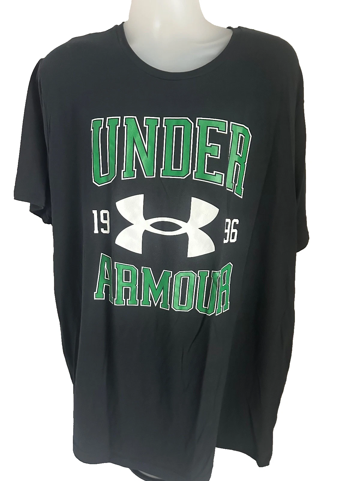 Under Armour Vintage Logo Black/Green S/S Crew Neck Tee 6005422-001 Size 2XL,XXL