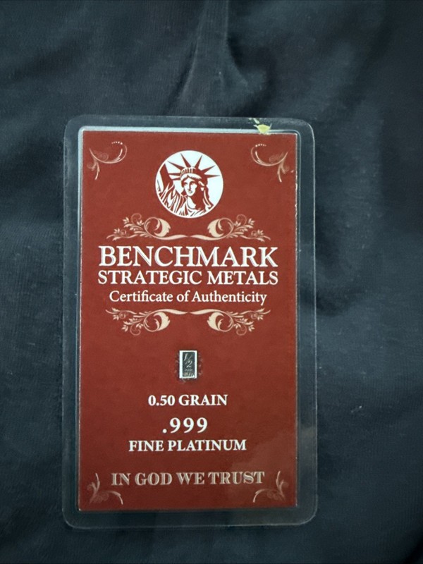 Gold Bars 1/4 Grain And Platinum 1grain And .50 Grain PLATNUM