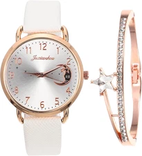 1 Set Ladies Moon Watch Star Design Women Bracelet Lady Wrist Party Women S Digi