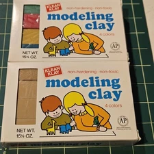 Klean Klay 4 Multi Colors Non-Hardening Non Toxic Modeling Clay Set Of 2