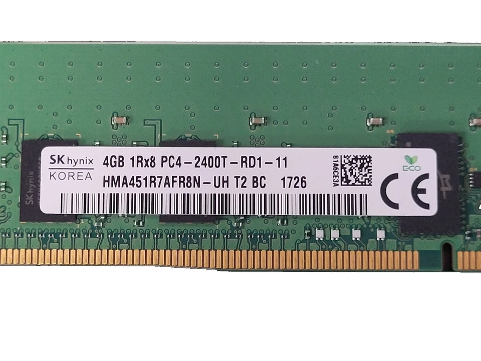 LOT OF 8X 4GB HYNIX 1Rx8 PC4-2133P-RD0-10 Server Memory HMA451R7MFR8N #73 - Image 2 of 2