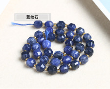 6/8/10mm Faceted Blue Stone Gemstone Loose Beads 15" AAA