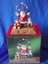 Home For The Holidays Tin Toy Santa Claus Stocking Hanger May Dept. Stores 1999