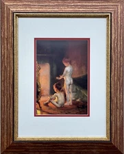 Paul Peel "After the Bath"  Custom Framed Victorian Children's Art NEW!