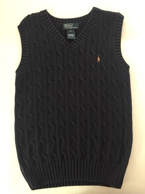Blue Cable Knit Sweater Vest Size 