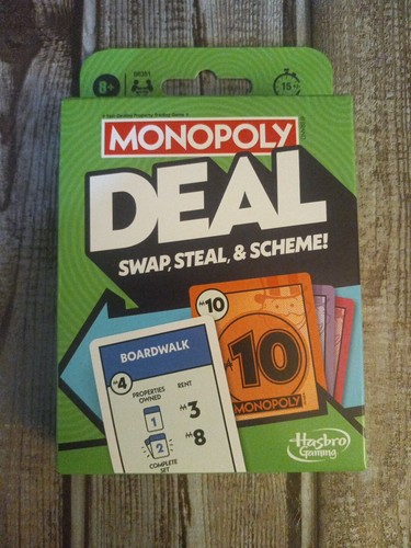 Monopoly Deal Card Game, Quick-Playing Family Card Game for 2-5 Players, Ages 8+