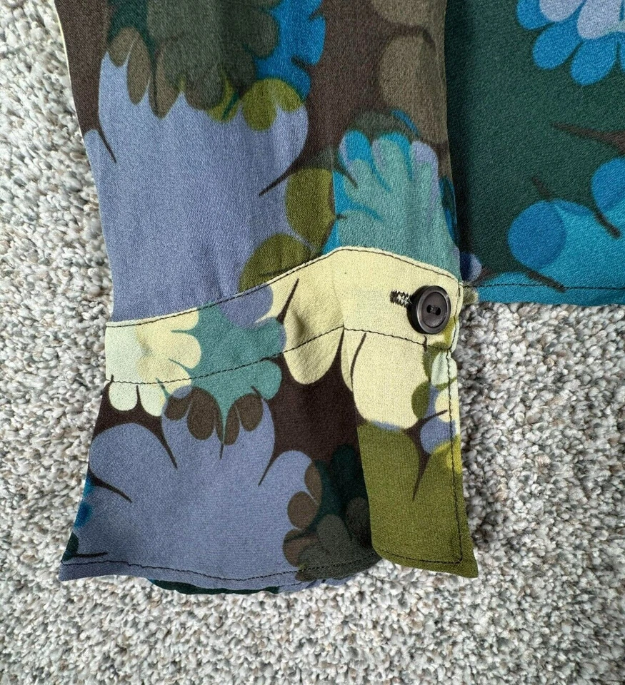 Sunny Leigh Blouse Large Silk Vintage 70s Flower Power Boho Chic Groovy Classy - Image 3 of 4