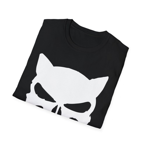 Cat Punisher Skull Unisex Soft Style T-Shirt - Picture 3 of 25