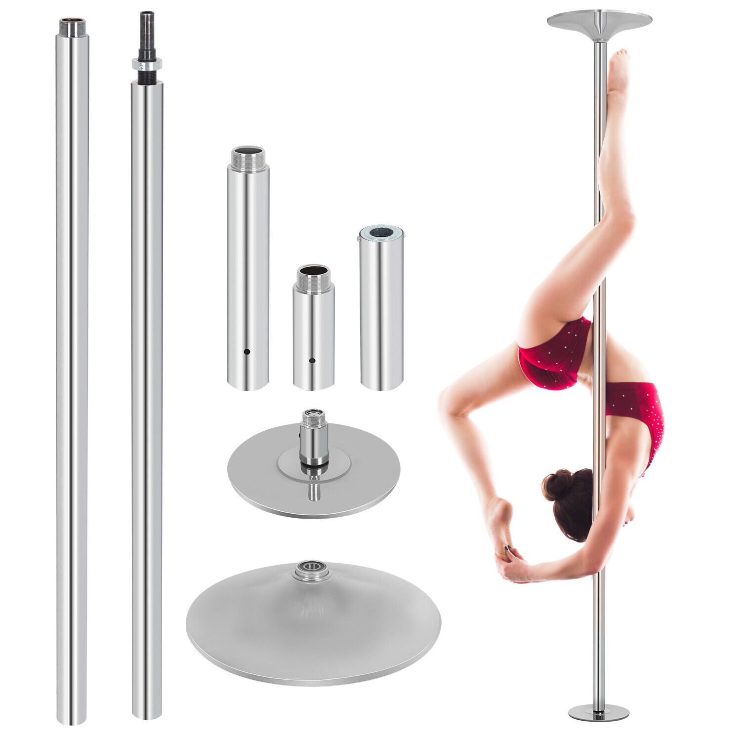 7.2-9 ft Height Portable Dance Pole Fitness Dancing Stripper Exercise Spinning